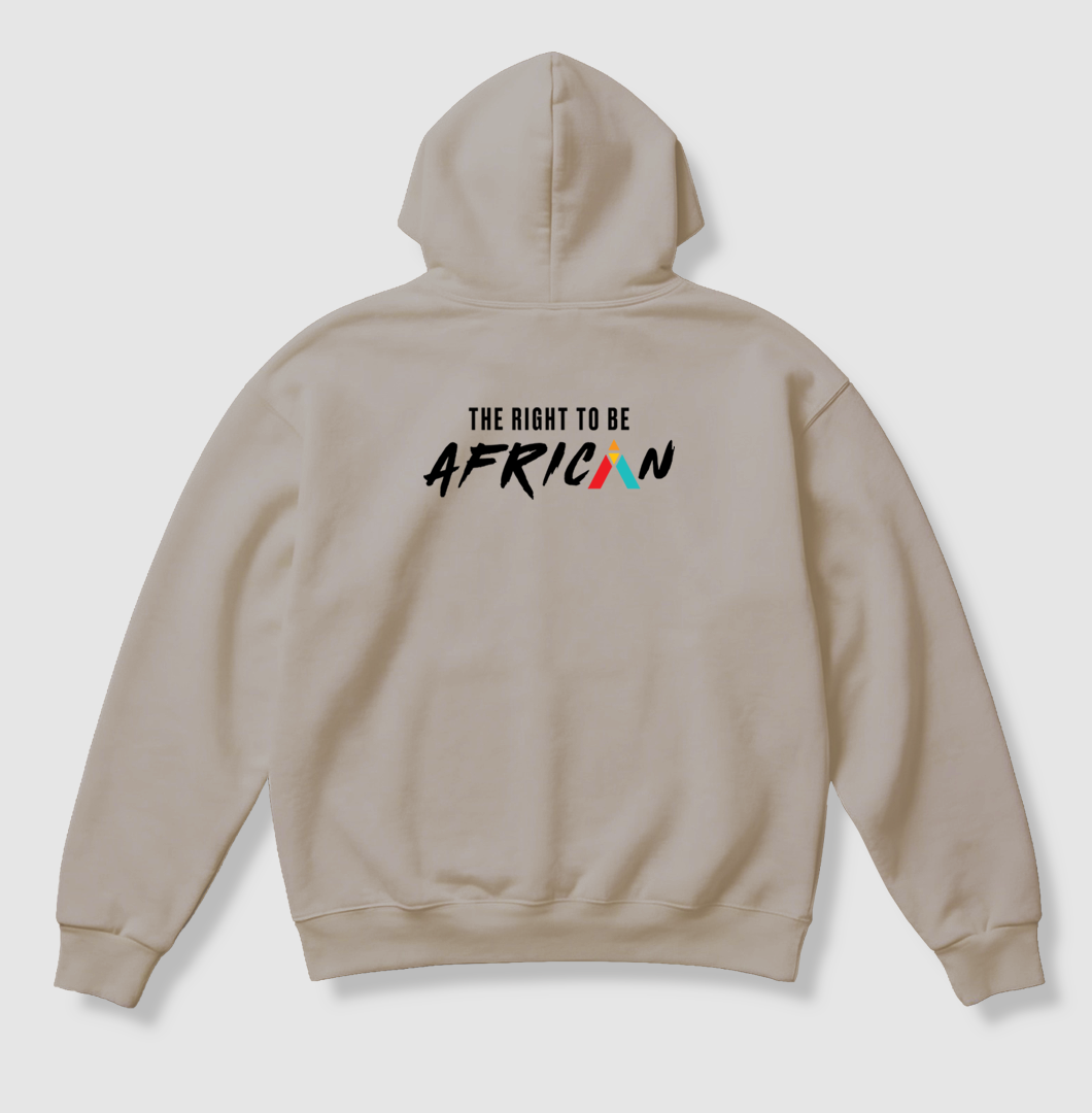 Swenka The Right To Be AFRICAN beige heavyweight hoodie