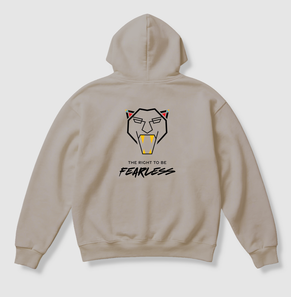 Swenka The Right To Be FEARLESS beige heavyweight hoodie