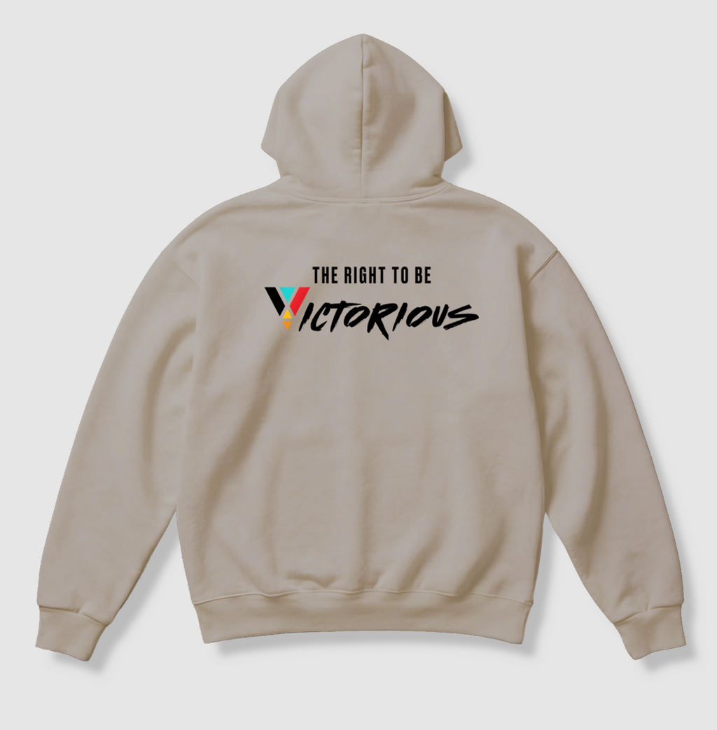 Swenka The Right To Be VICTORIOUS beige heavyweight hoodie