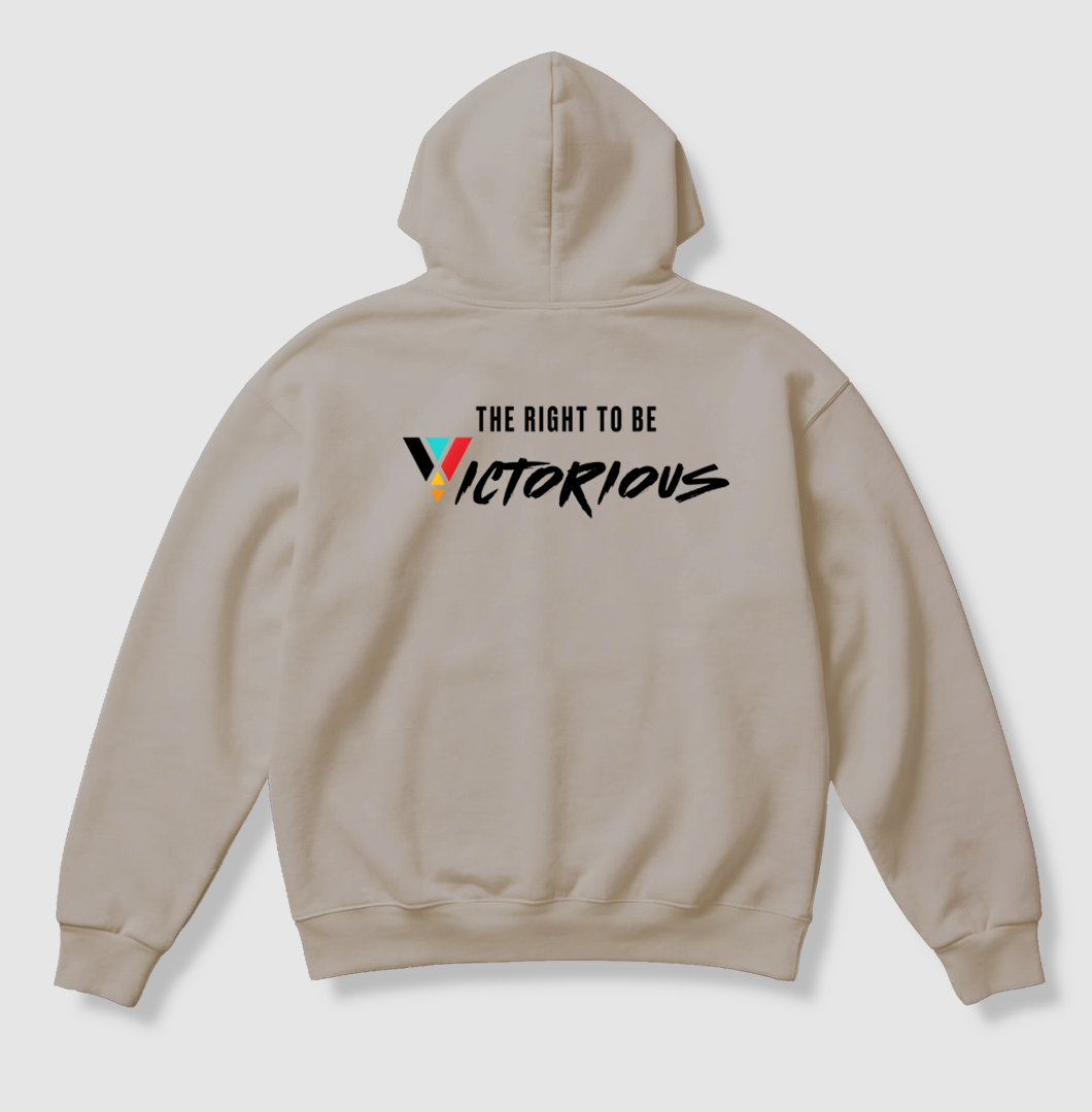 Swenka The Right To Be VICTORIOUS beige heavyweight hoodie