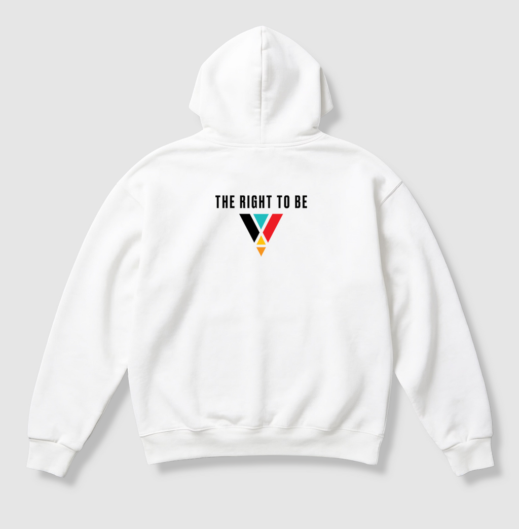 Swenka The Right To BE white heavyweight hoodie