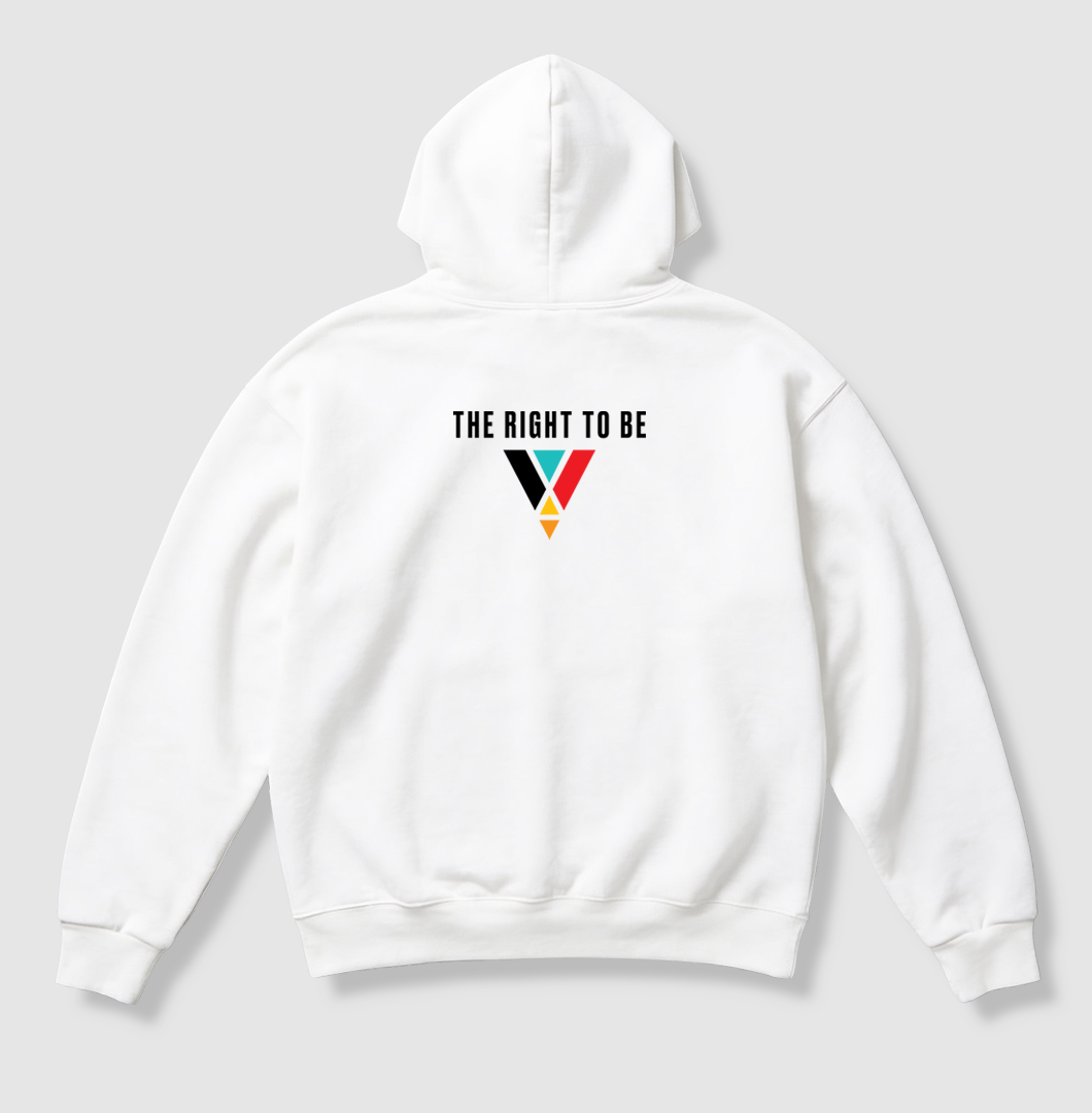 Swenka The Right To BE white heavyweight hoodie