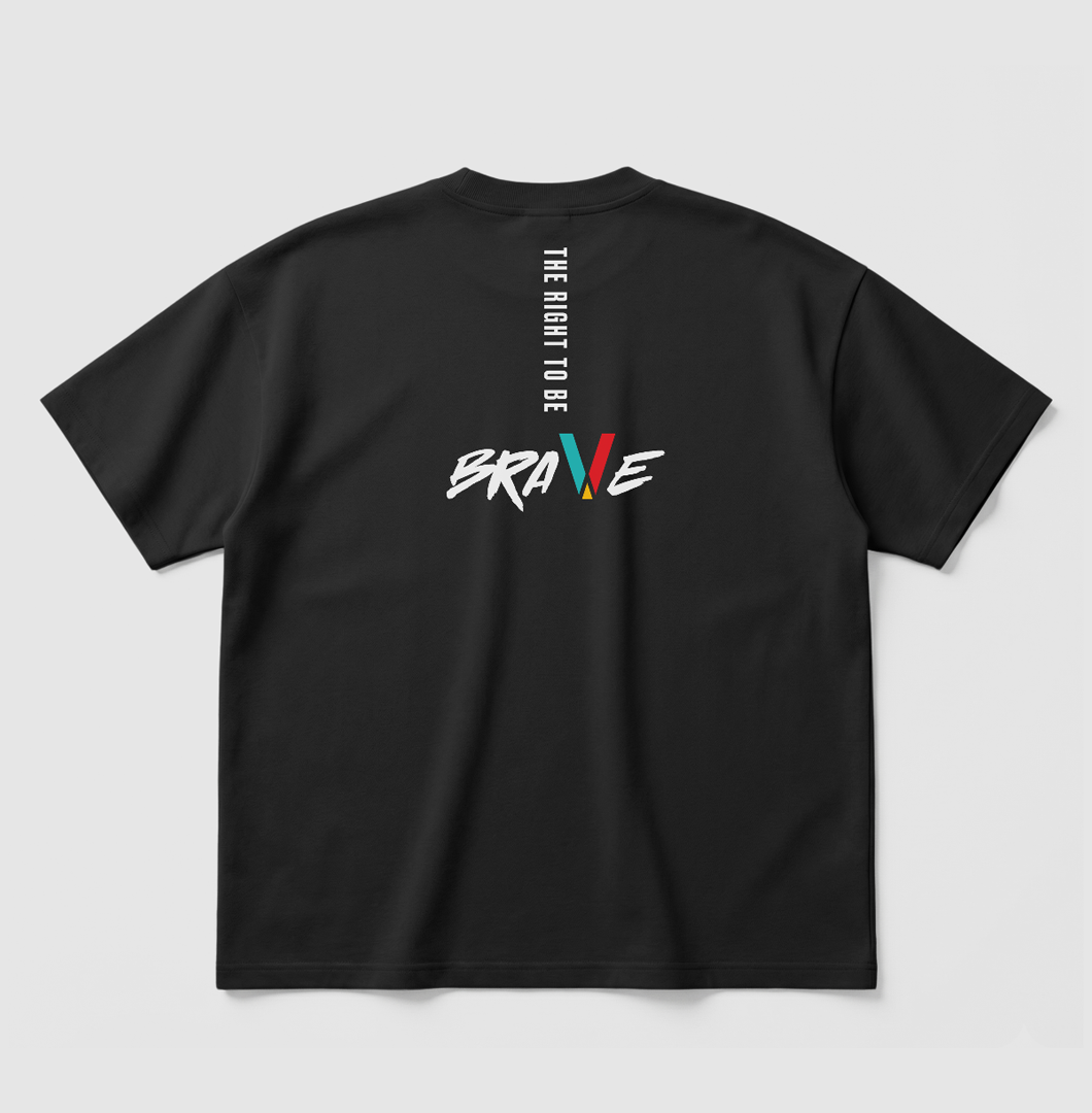 Swenka The Right To Be BRAVE black oversized T-shirt