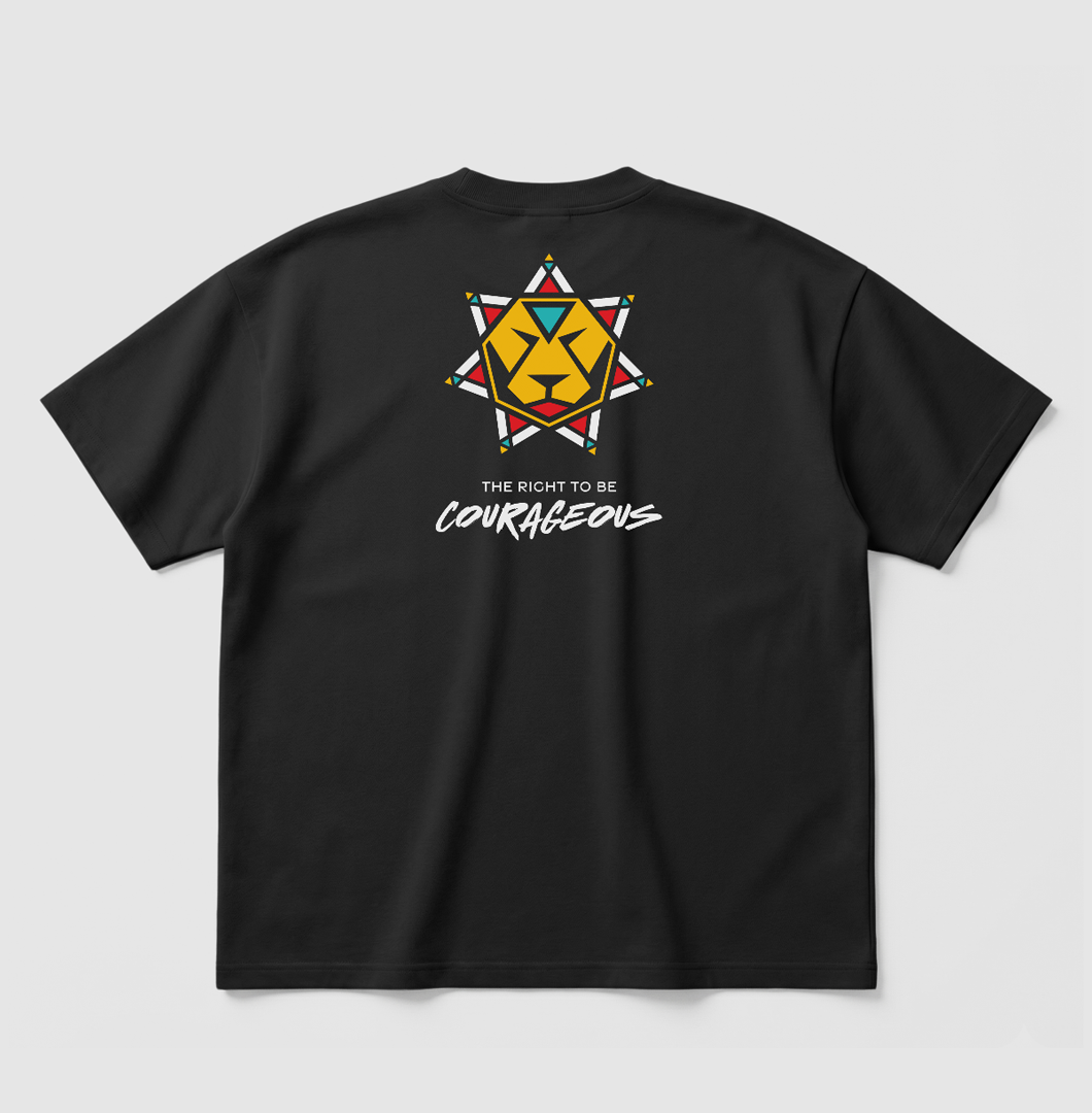 Swenka The Right To Be COURAGEOUS black oversized T-shirt
