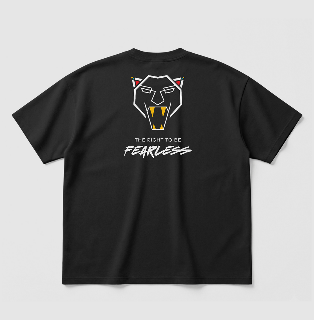 Swenka The Right To Be FEARLESS black oversized T-shirt