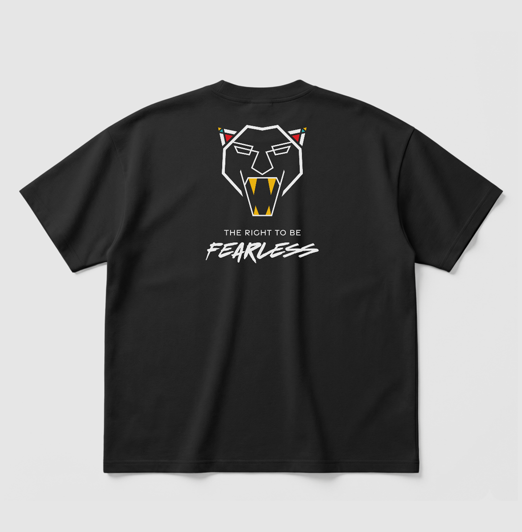 Swenka The Right To Be FEARLESS black oversized T-shirt