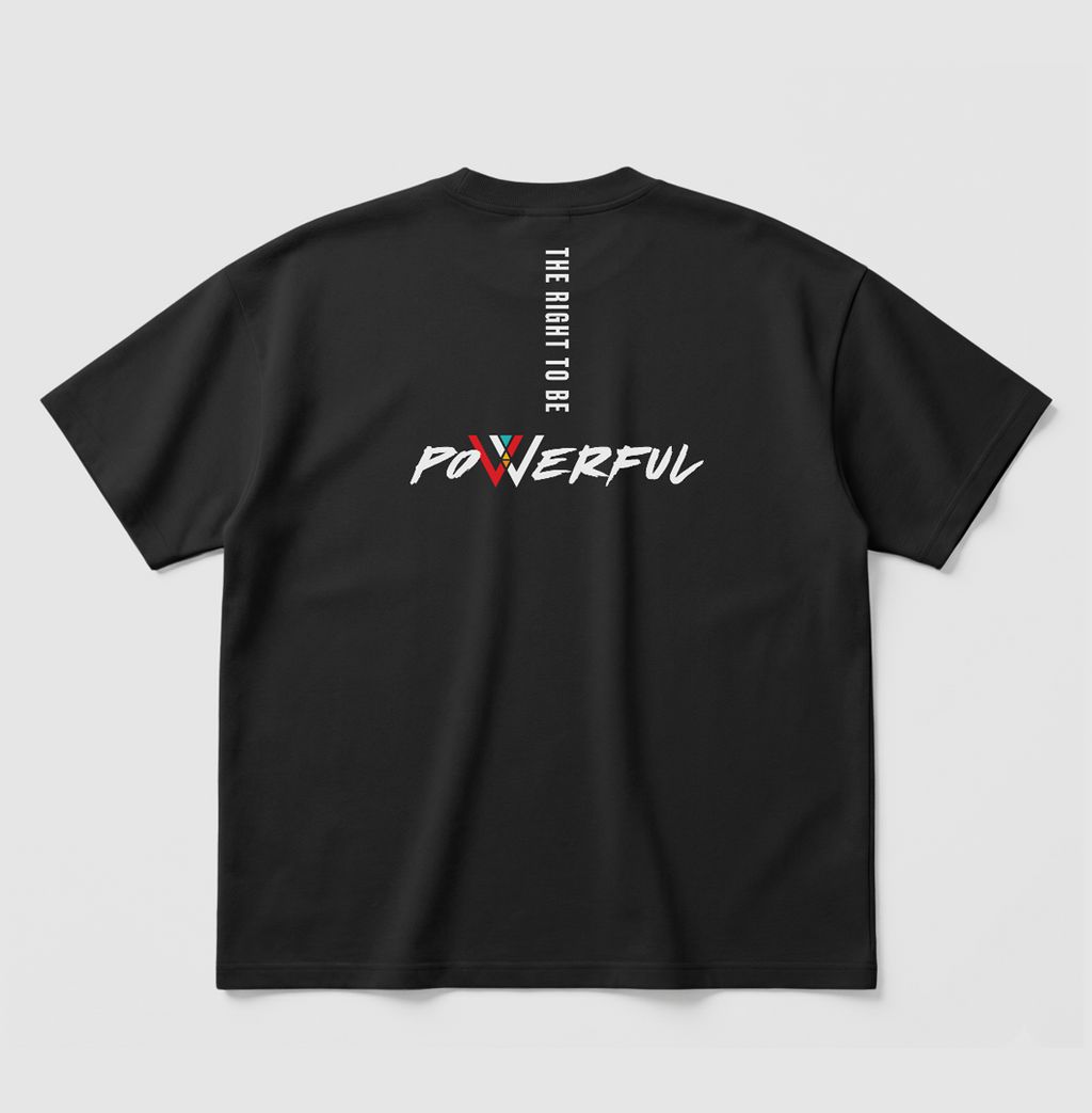 Swenka The Right To Be POWERFUL black oversized T-shirt