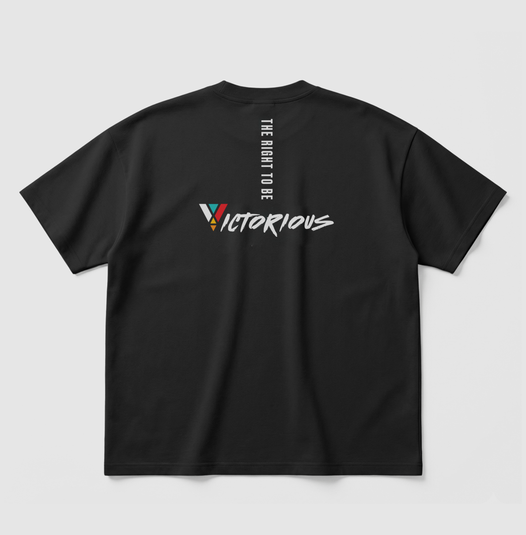 Swenka The Right To Be VICTORIOUS black oversized T-shirt