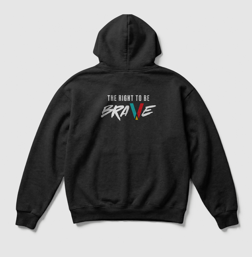 Swenka The Right To Be BRAVE black heavyweight hoodie