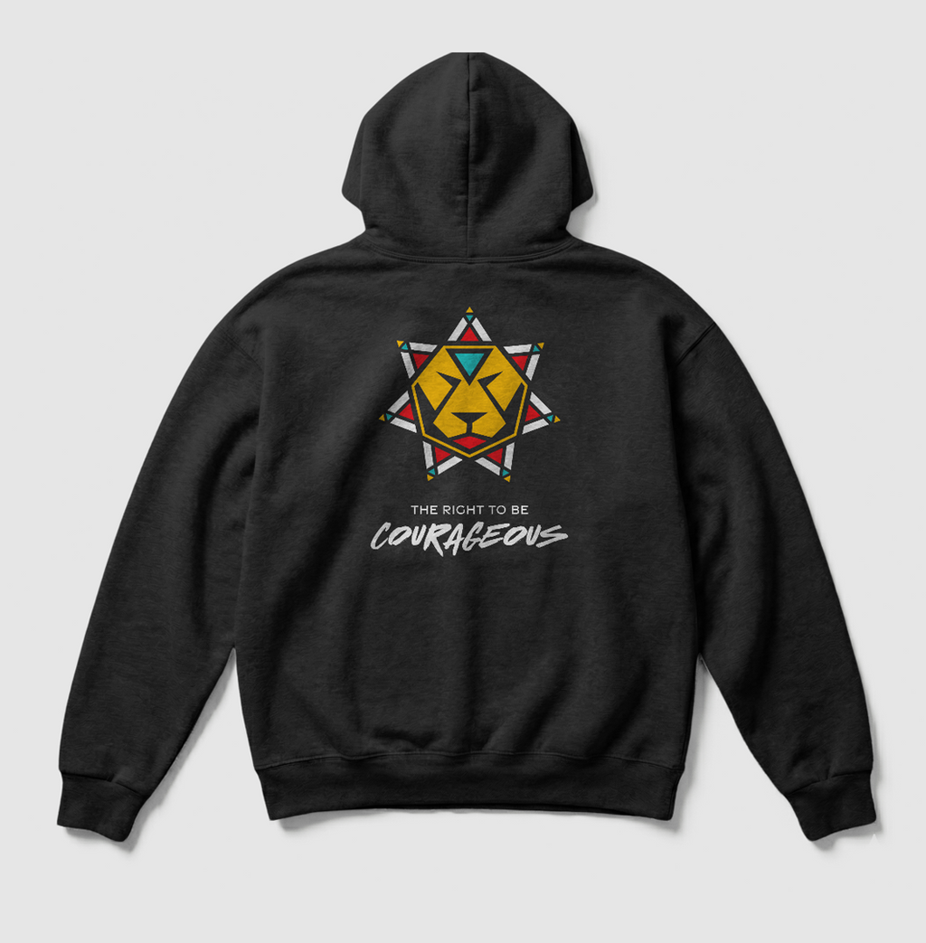 Swenka The Right To Be COURAGEOUS black heavyweight hoodie