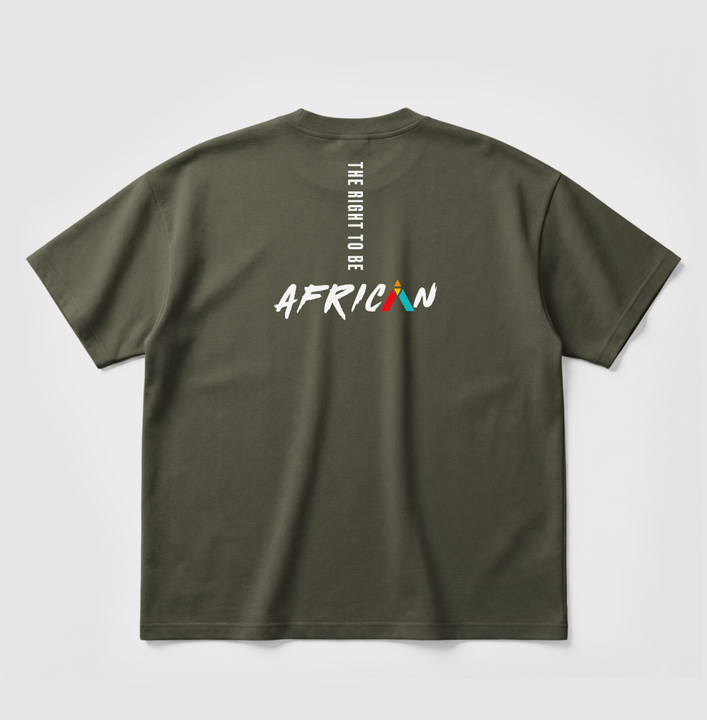 Swenka The Right To Be AFRICAN khaki oversized T-shirt