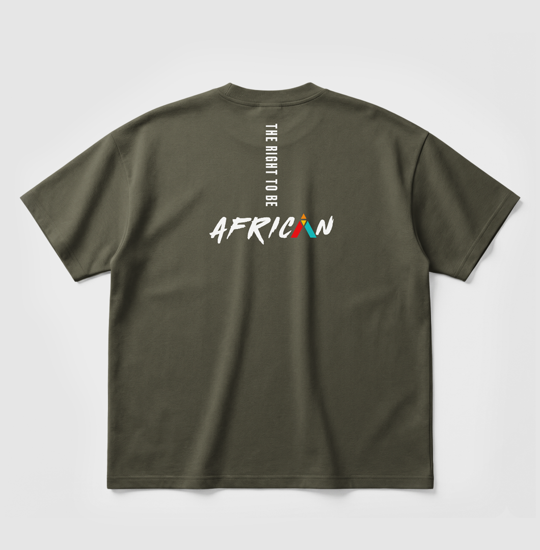 Swenka The Right To Be AFRICAN khaki oversized T-shirt