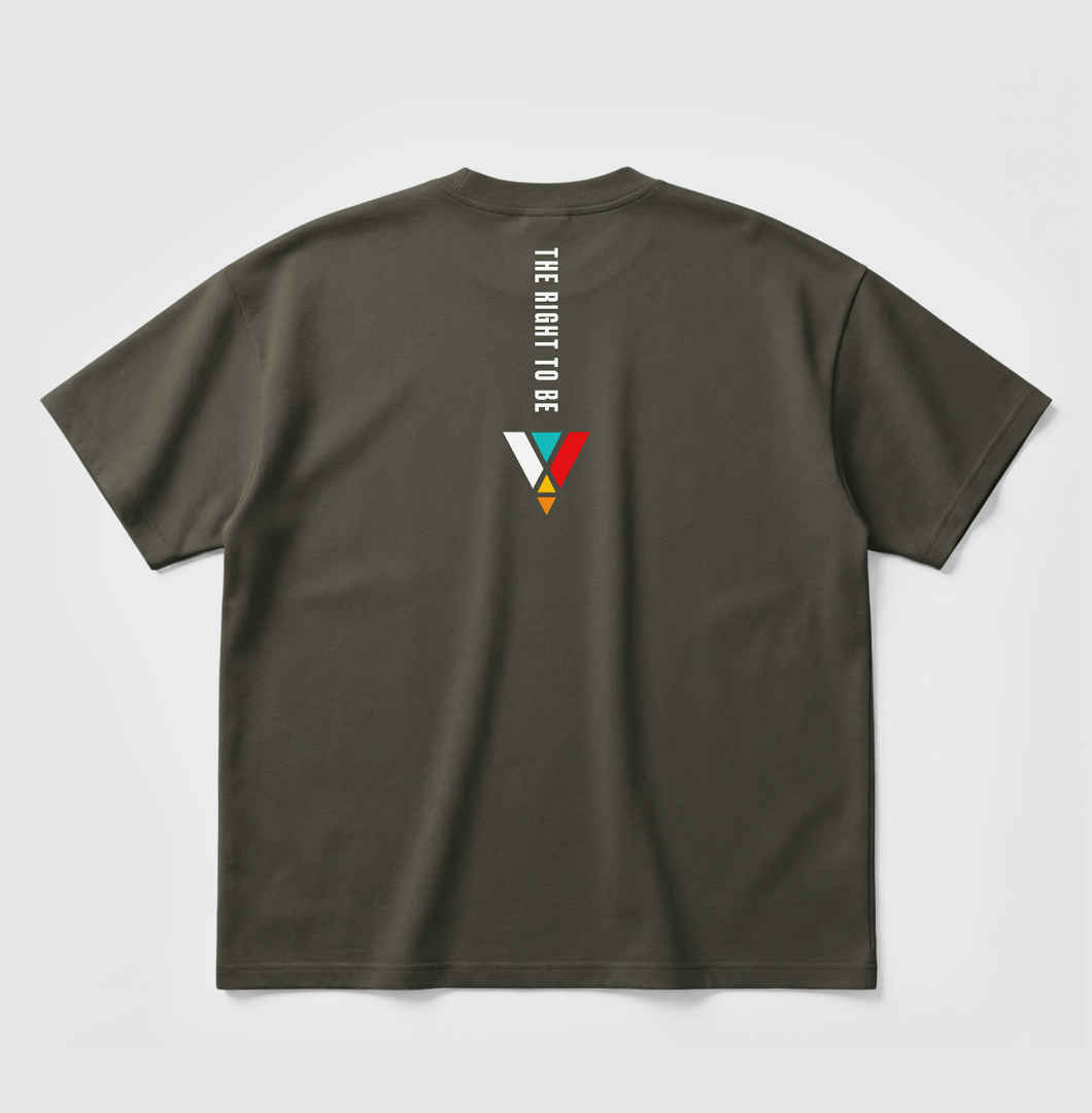 Swenka The Right To BE khaki oversized T-shirt