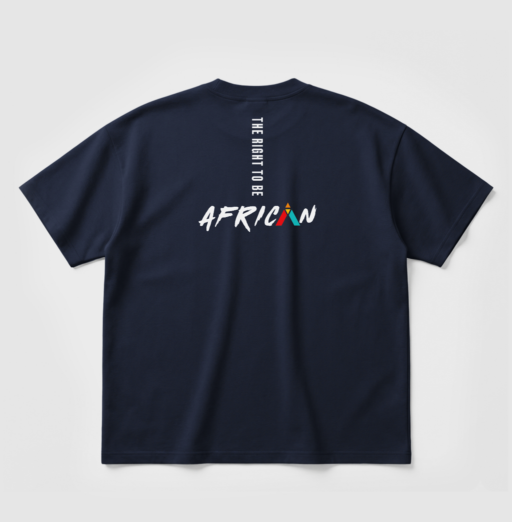 Swenka The Right To Be AFRICAN navy oversized T-shirt