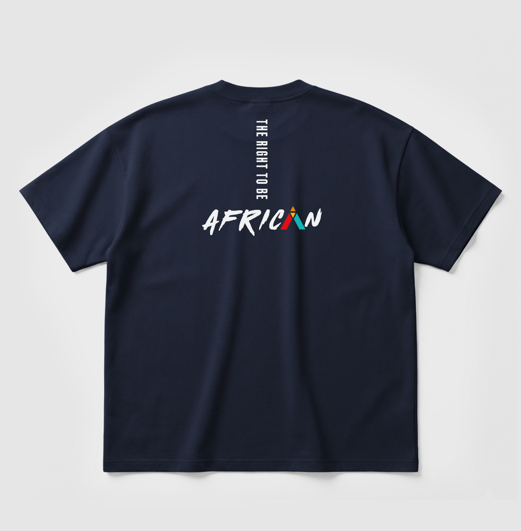 Swenka The Right To Be AFRICAN navy oversized T-shirt