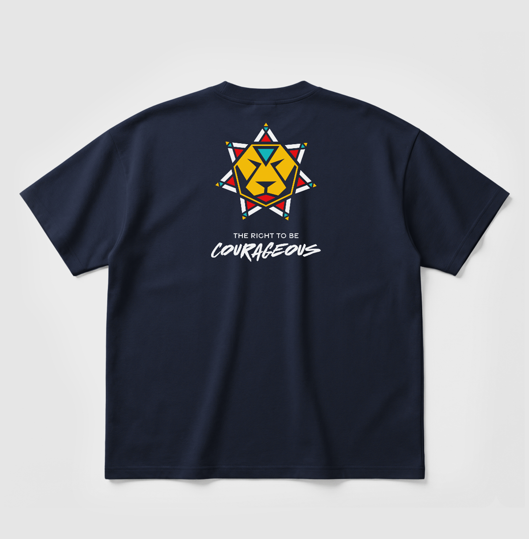 Swenka The Right To Be COURAGEOUS navy oversized T-shirt