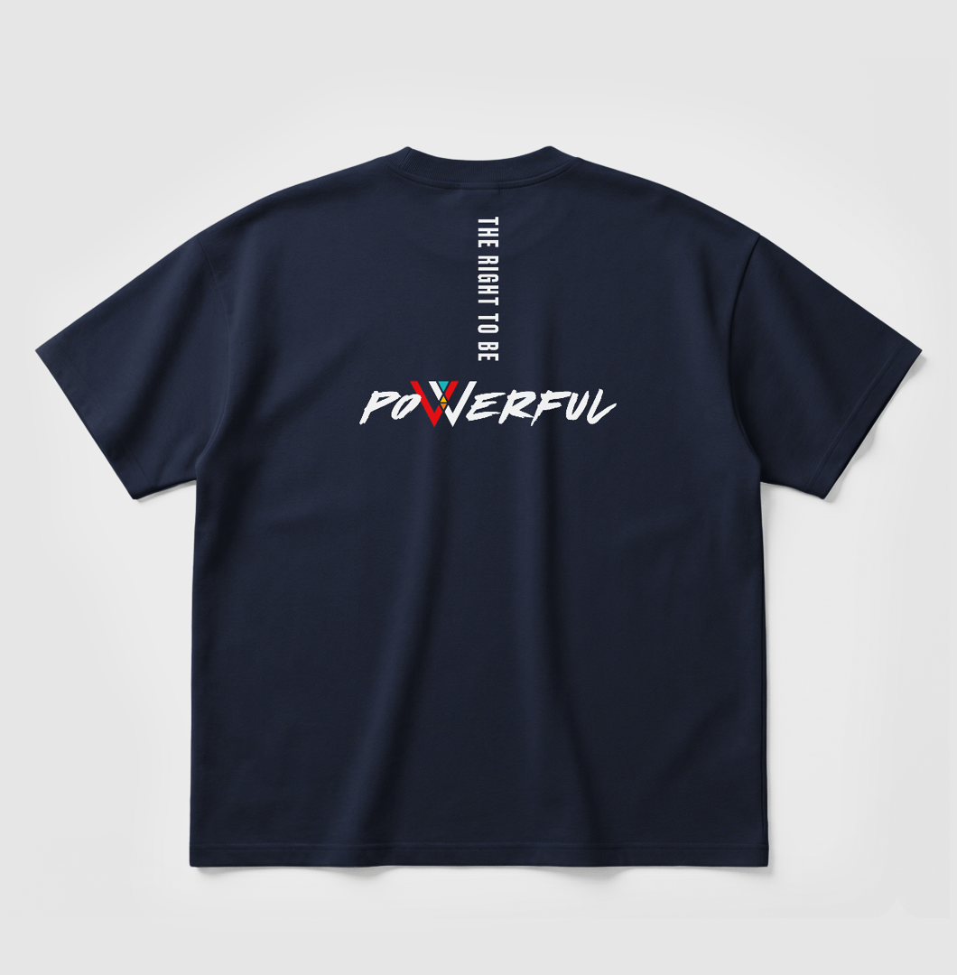 Swenka The Right To Be POWERFUL navy oversized T-shirt