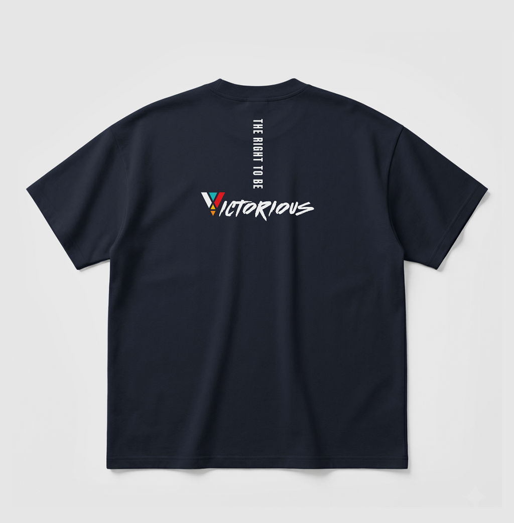 Swenka The Right To Be VICTORIOUS French Navy oversized T-shirt