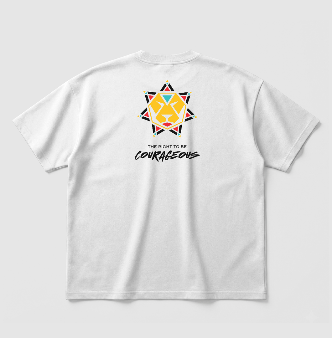 Swenka The Right To Be COURAGEOUS white oversized T-shirt